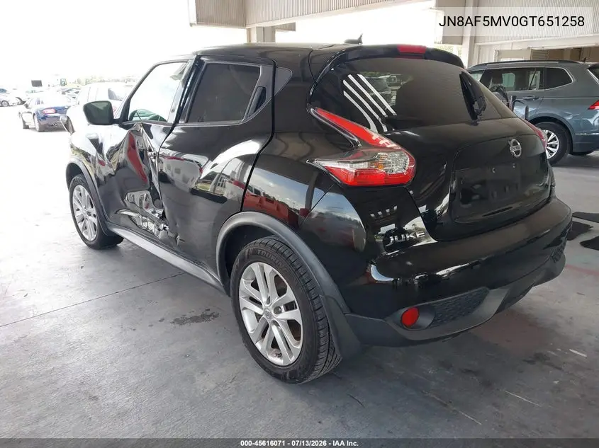 2016 Nissan Juke Nismo/S/Sl/Sv VIN: JN8AF5MV0GT651258 Lot: 45616071