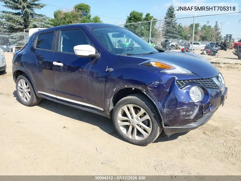 2017 Nissan Juke S/Sv/Sl/Nismo VIN: JN8AF5MR5HT705318 Lot: 30094312