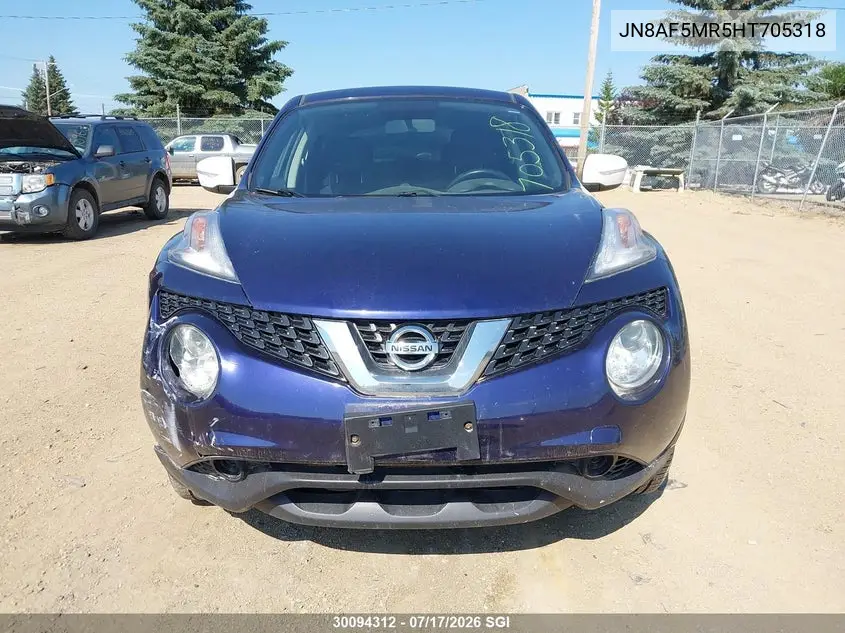 2017 Nissan Juke S/Sv/Sl/Nismo VIN: JN8AF5MR5HT705318 Lot: 30094312
