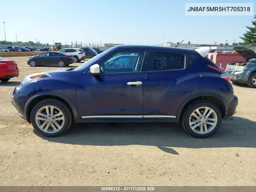 2017 Nissan Juke S/Sv/Sl/Nismo VIN: JN8AF5MR5HT705318 Lot: 30094312