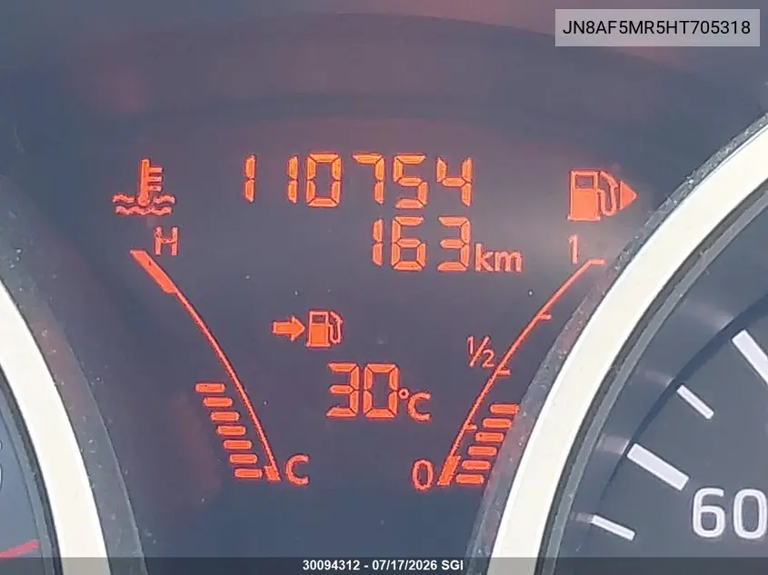 2017 Nissan Juke S/Sv/Sl/Nismo VIN: JN8AF5MR5HT705318 Lot: 30094312