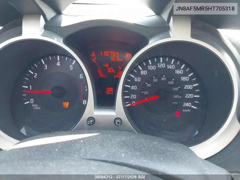 2017 Nissan Juke S/Sv/Sl/Nismo VIN: JN8AF5MR5HT705318 Lot: 30094312