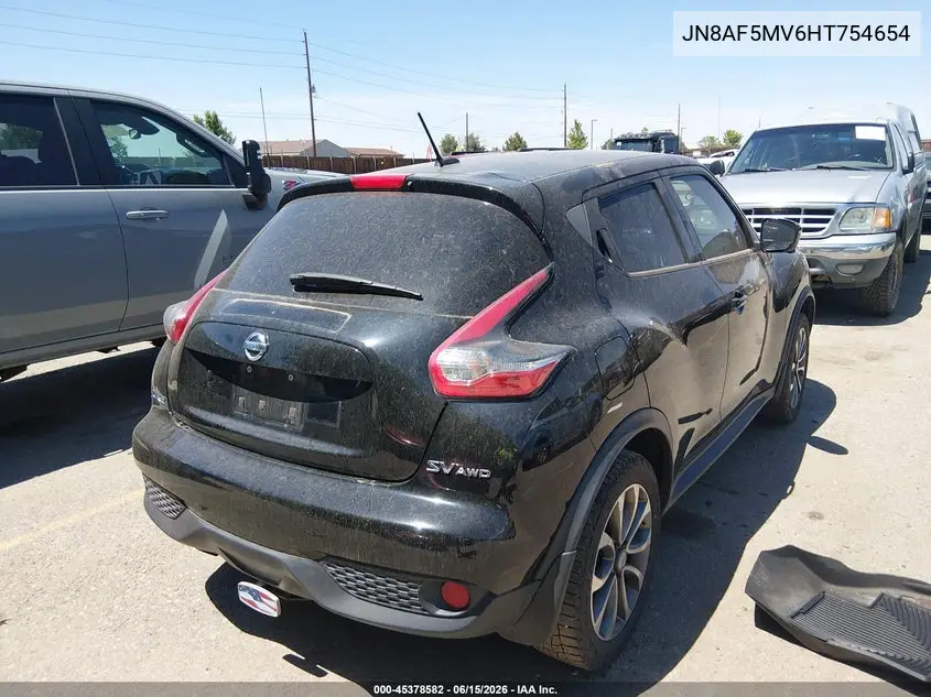 2017 Nissan Juke Sv VIN: JN8AF5MV6HT754654 Lot: 45378582