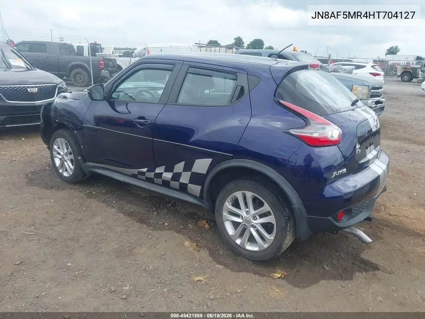 2017 Nissan Juke S VIN: JN8AF5MR4HT704127 Lot: 45421589