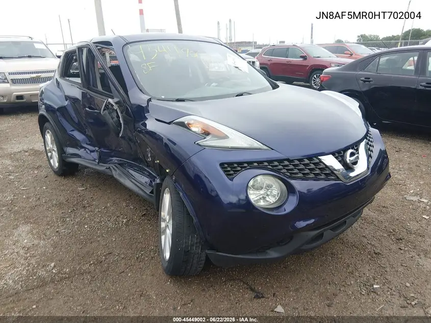 2017 Nissan Juke S VIN: JN8AF5MR0HT702004 Lot: 45449002