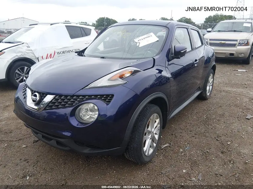 2017 Nissan Juke S VIN: JN8AF5MR0HT702004 Lot: 45449002