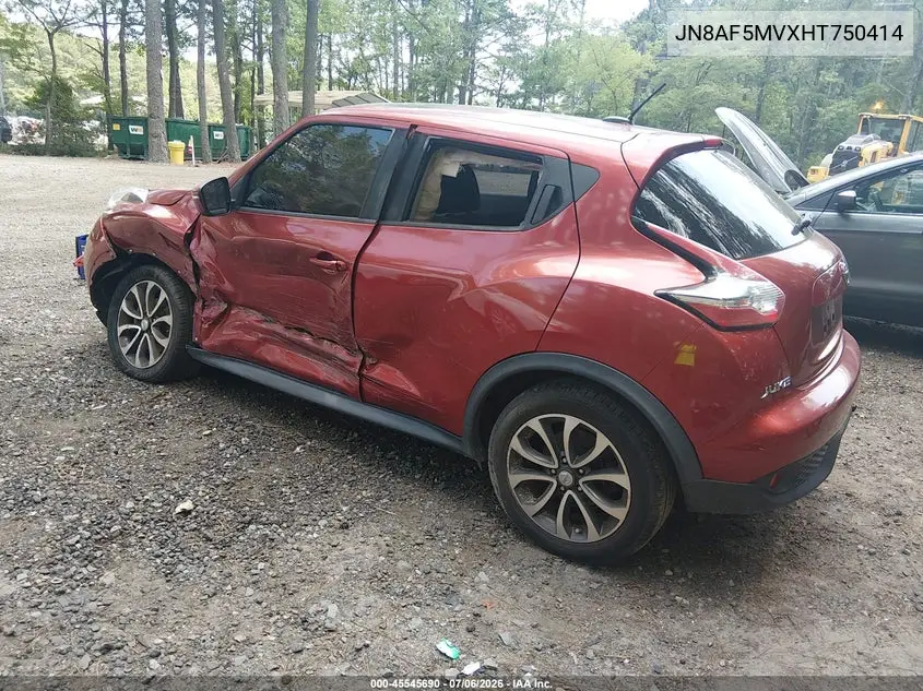 2017 Nissan Juke Sv VIN: JN8AF5MVXHT750414 Lot: 45545690