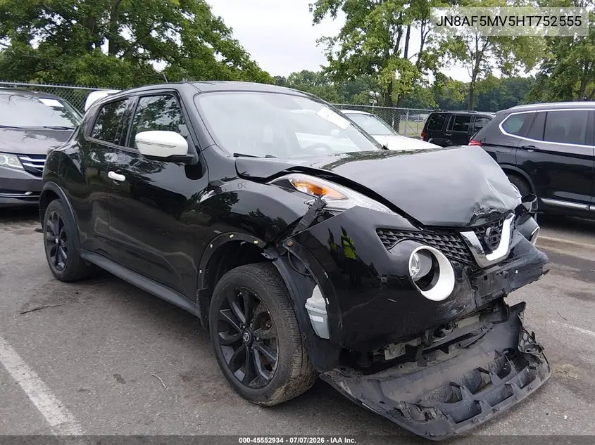 2017 Nissan Juke Sv VIN: JN8AF5MV5HT752555 Lot: 45552934