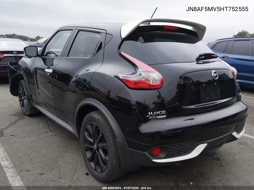 2017 Nissan Juke Sv VIN: JN8AF5MV5HT752555 Lot: 45552934