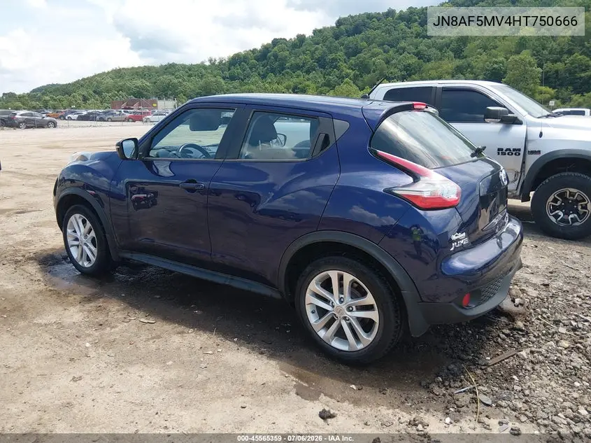 2017 Nissan Juke S VIN: JN8AF5MV4HT750666 Lot: 45565359
