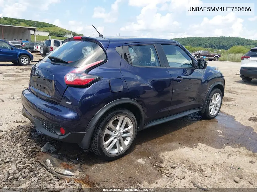 2017 Nissan Juke S VIN: JN8AF5MV4HT750666 Lot: 45565359