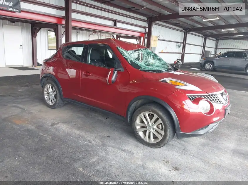 2017 Nissan Juke S VIN: JN8AF5MR6HT701942 Lot: 45607047