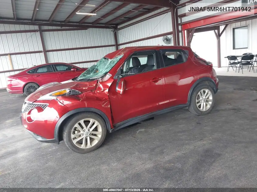 2017 Nissan Juke S VIN: JN8AF5MR6HT701942 Lot: 45607047