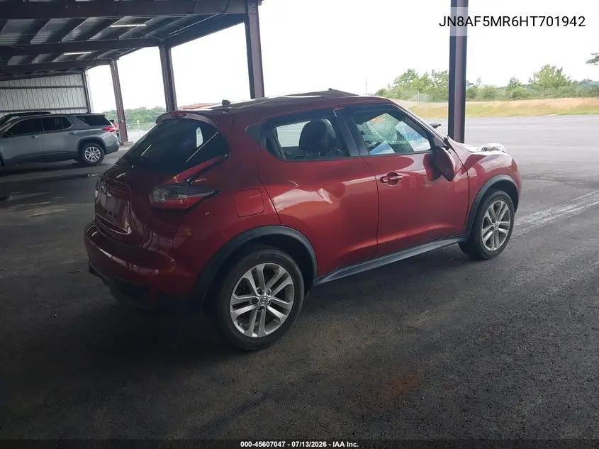 2017 Nissan Juke S VIN: JN8AF5MR6HT701942 Lot: 45607047