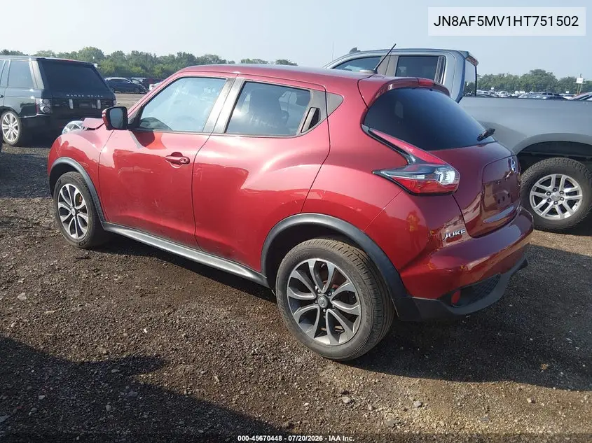 2017 Nissan Juke Sv VIN: JN8AF5MV1HT751502 Lot: 45670448