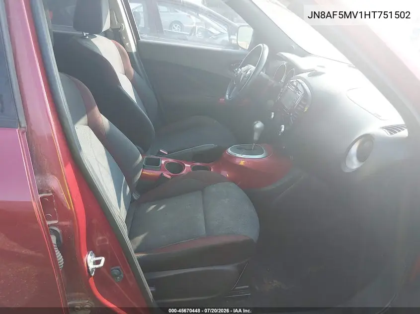 2017 Nissan Juke Sv VIN: JN8AF5MV1HT751502 Lot: 45670448