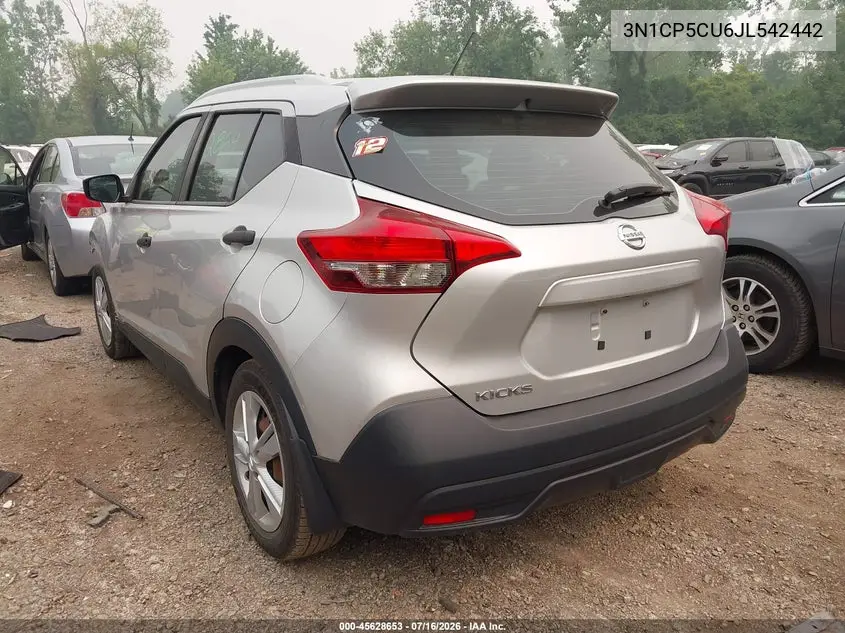 2018 Nissan Kicks S VIN: 3N1CP5CU6JL542442 Lot: 45628653