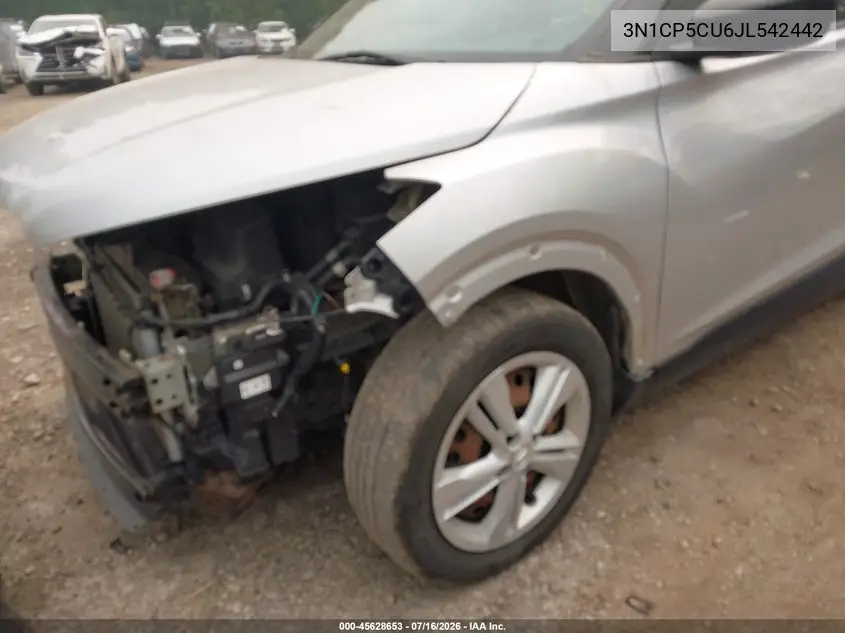2018 Nissan Kicks S VIN: 3N1CP5CU6JL542442 Lot: 45628653