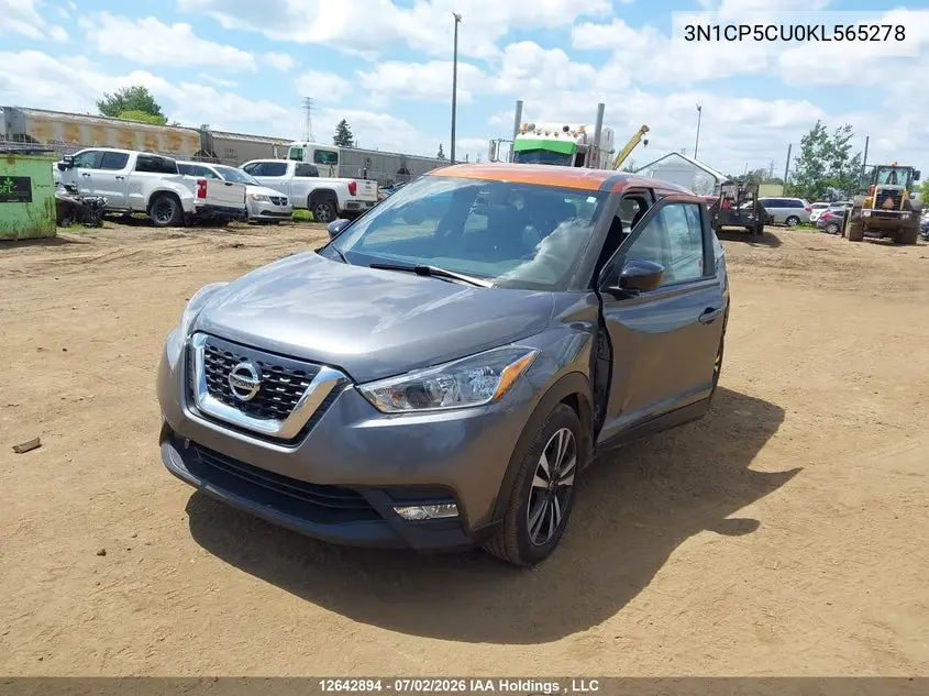 2019 Nissan Kicks VIN: 3N1CP5CU0KL565278 Lot: 12642894