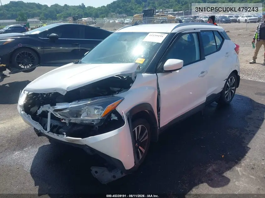 2019 Nissan Kicks Sv VIN: 3N1CP5CU0KL479243 Lot: 45339191