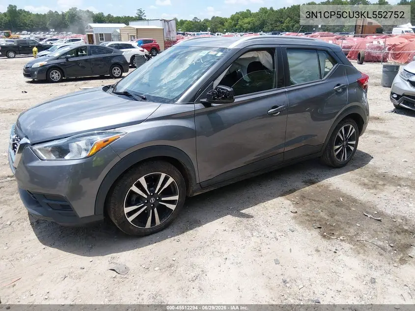 2019 Nissan Kicks Sv VIN: 3N1CP5CU3KL552752 Lot: 45512294