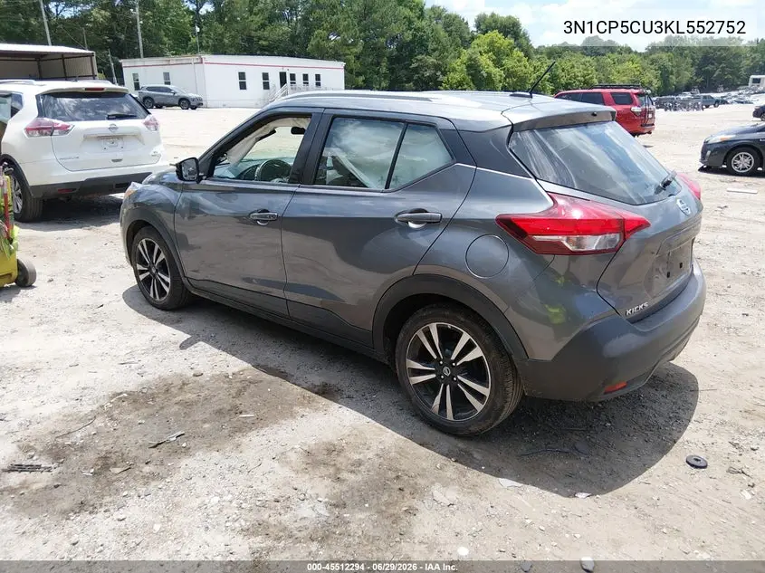 2019 Nissan Kicks Sv VIN: 3N1CP5CU3KL552752 Lot: 45512294