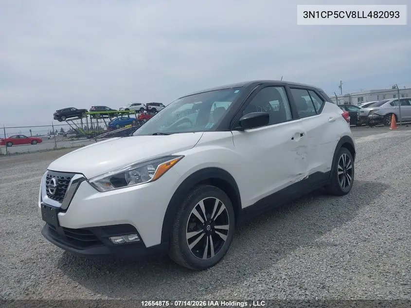 2020 Nissan Kicks Sv VIN: 3N1CP5CV8LL482093 Lot: 12654875