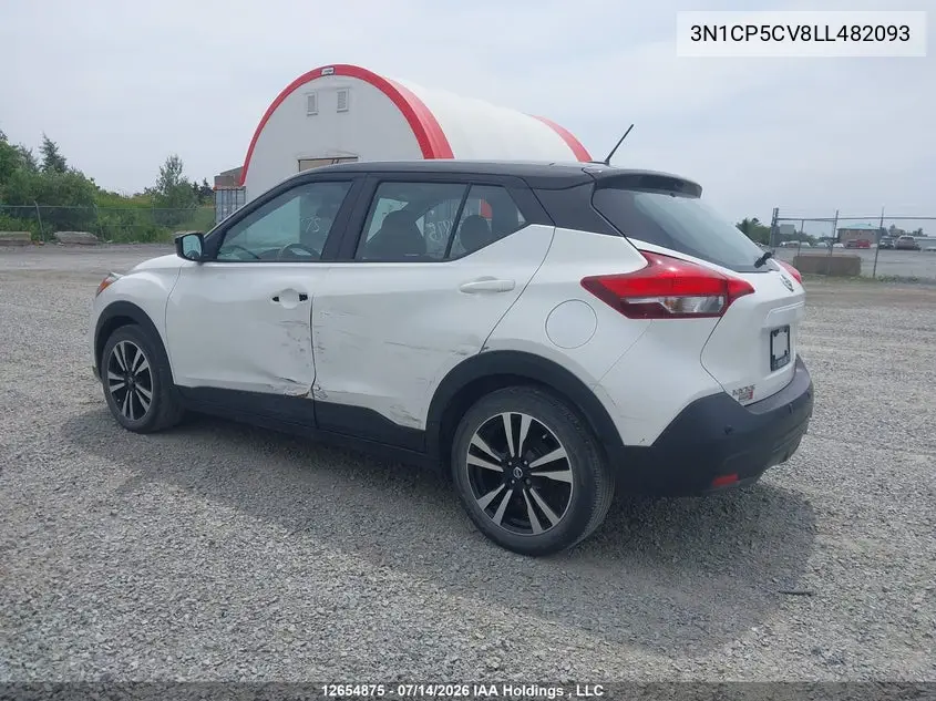 2020 Nissan Kicks Sv VIN: 3N1CP5CV8LL482093 Lot: 12654875