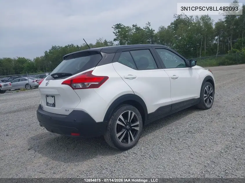 2020 Nissan Kicks Sv VIN: 3N1CP5CV8LL482093 Lot: 12654875