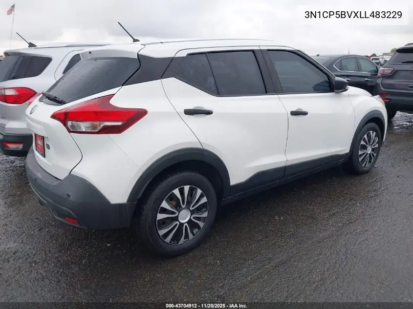 3N1CP5BVXLL483229 2020 Nissan Kicks S Xtronic Cvt