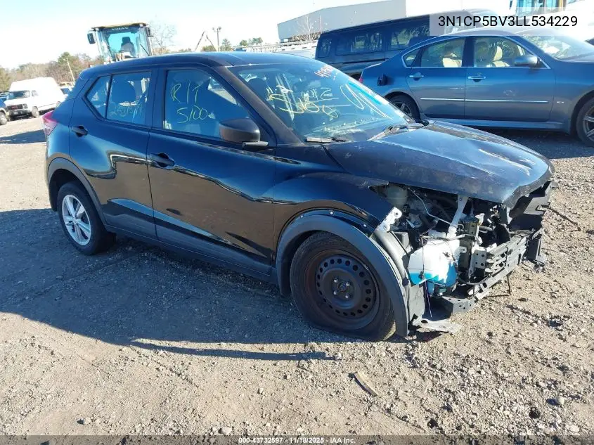 3N1CP5BV3LL534229 2020 Nissan Kicks S Xtronic Cvt