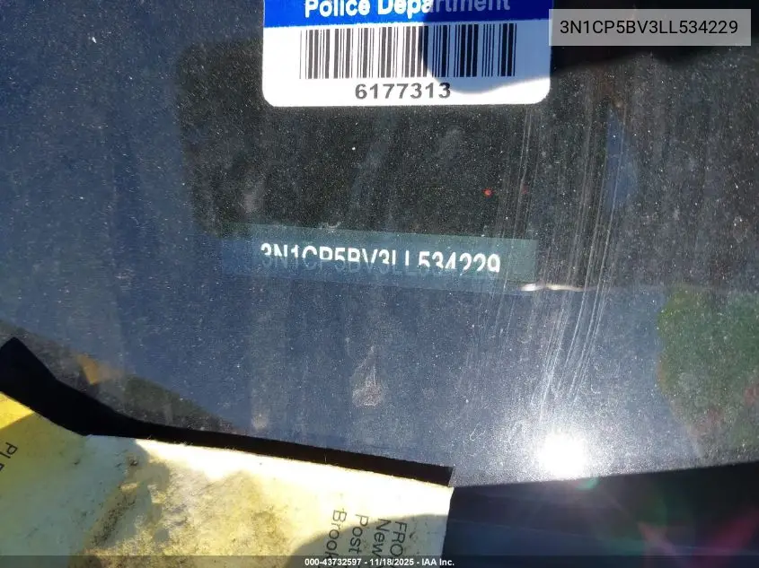 3N1CP5BV3LL534229 2020 Nissan Kicks S Xtronic Cvt