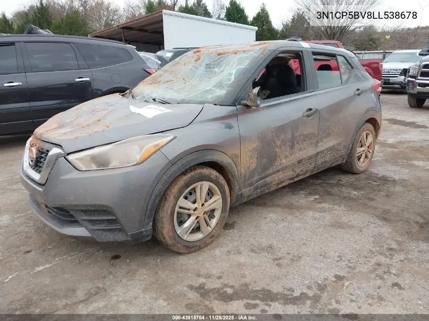 3N1CP5BV8LL538678 2020 Nissan Kicks S Xtronic Cvt
