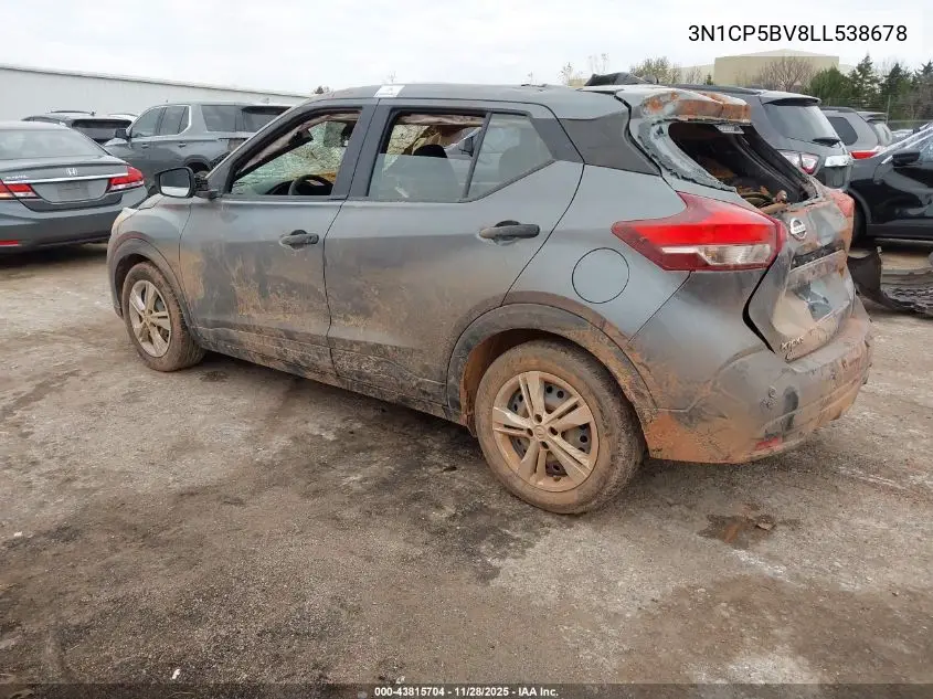 3N1CP5BV8LL538678 2020 Nissan Kicks S Xtronic Cvt