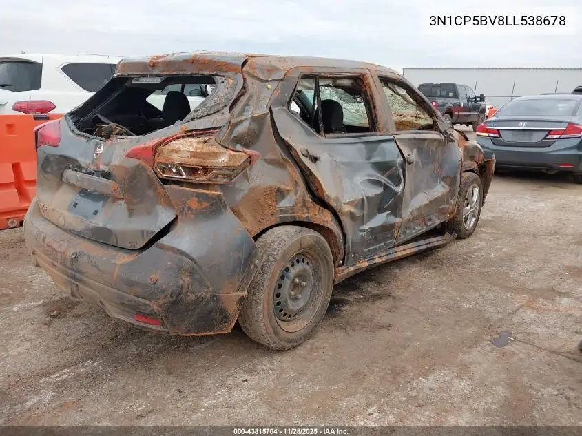 3N1CP5BV8LL538678 2020 Nissan Kicks S Xtronic Cvt