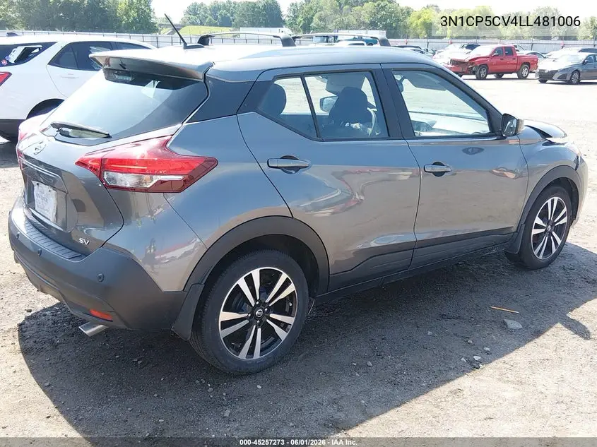 3N1CP5CV4LL481006 2020 Nissan Kicks Sv Xtronic Cvt