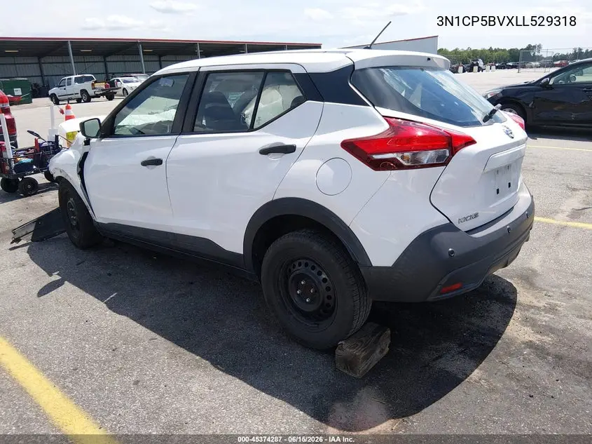 2020 Nissan Kicks S Xtronic Cvt VIN: 3N1CP5BVXLL529318 Lot: 45374287