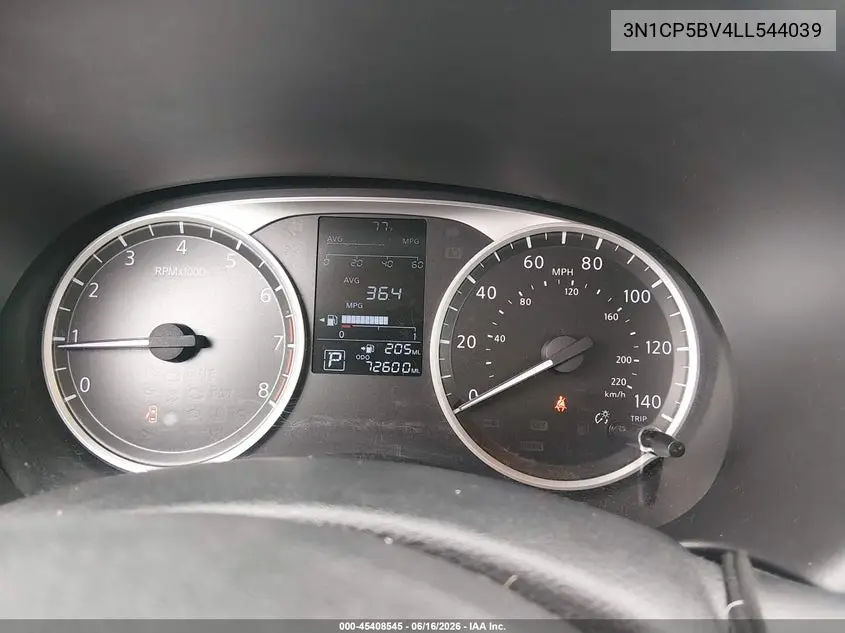 2020 Nissan Kicks S Xtronic Cvt VIN: 3N1CP5BV4LL544039 Lot: 45408545