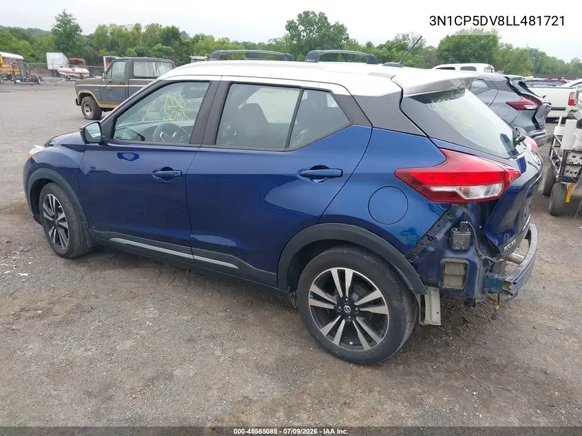 2020 Nissan Kicks Sr Xtronic Cvt VIN: 3N1CP5DV8LL481721 Lot: 45565085