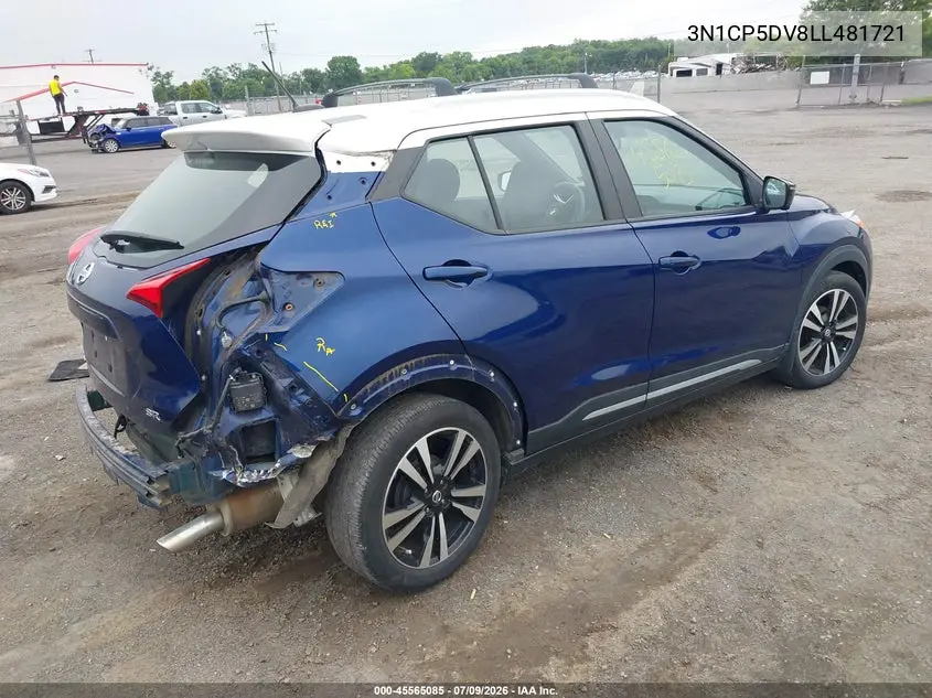 2020 Nissan Kicks Sr Xtronic Cvt VIN: 3N1CP5DV8LL481721 Lot: 45565085