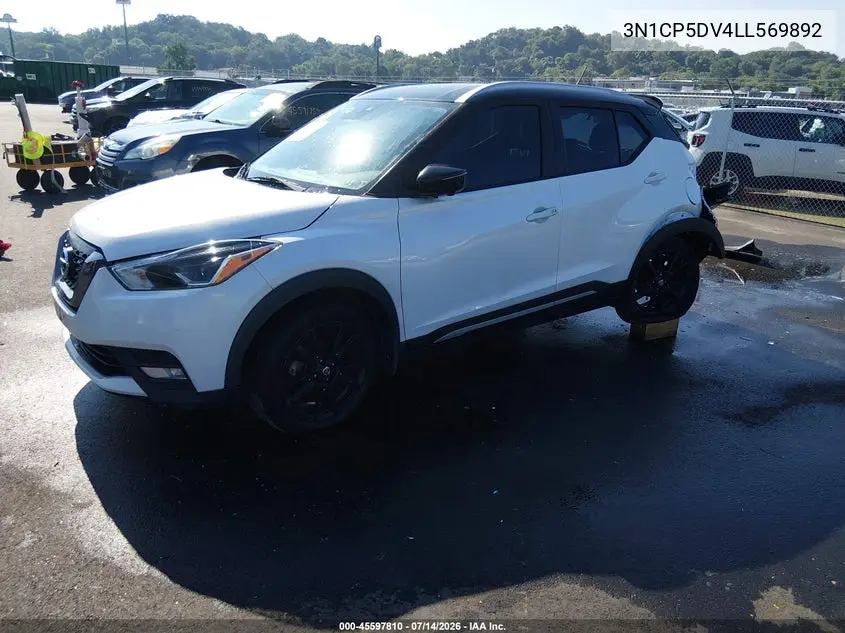 2020 Nissan Kicks Sr Xtronic Cvt VIN: 3N1CP5DV4LL569892 Lot: 45597810