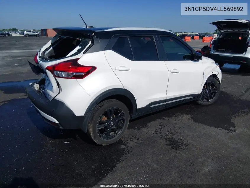 2020 Nissan Kicks Sr Xtronic Cvt VIN: 3N1CP5DV4LL569892 Lot: 45597810