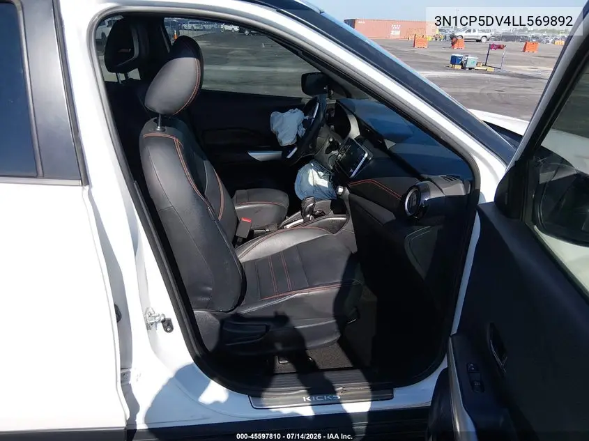2020 Nissan Kicks Sr Xtronic Cvt VIN: 3N1CP5DV4LL569892 Lot: 45597810