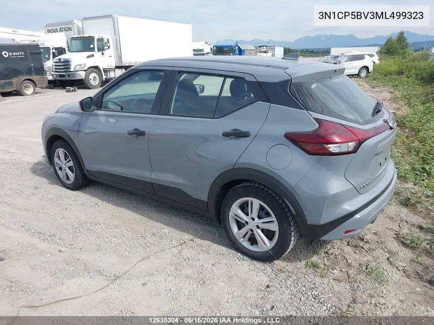 2021 Nissan Kicks S VIN: 3N1CP5BV3ML499323 Lot: 12635304