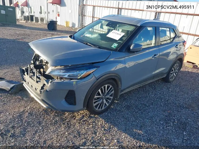 3N1CP5CV2ML495911 2021 Nissan Kicks Sv Xtronic Cvt