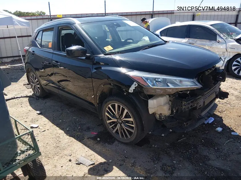 2021 Nissan Kicks Sv Xtronic Cvt VIN: 3N1CP5CV7ML494818 Lot: 45342426