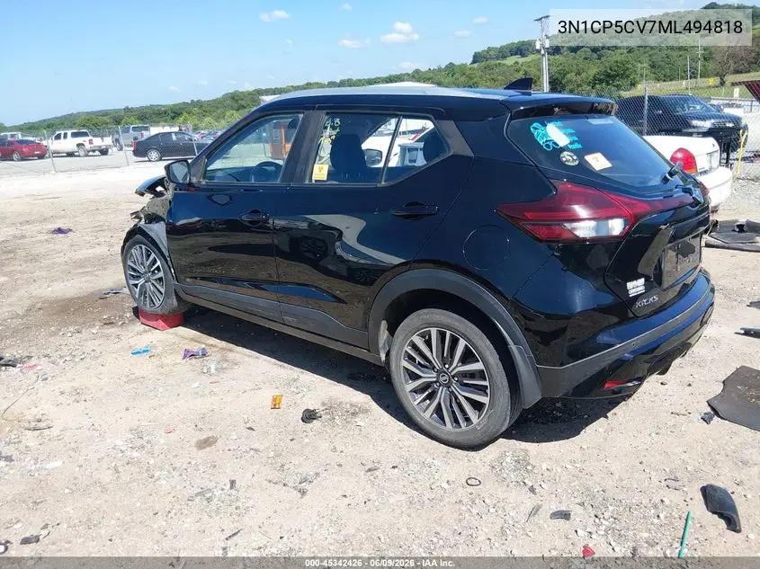 2021 Nissan Kicks Sv Xtronic Cvt VIN: 3N1CP5CV7ML494818 Lot: 45342426