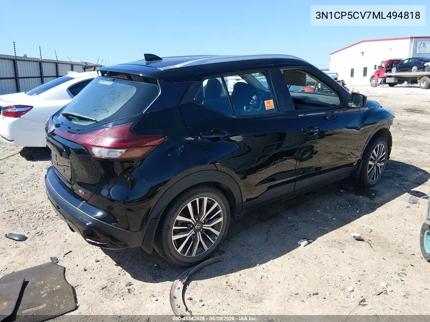 2021 Nissan Kicks Sv Xtronic Cvt VIN: 3N1CP5CV7ML494818 Lot: 45342426