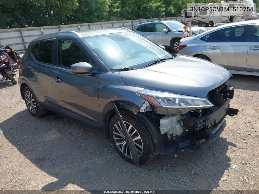 2021 Nissan Kicks Sv Xtronic Cvt VIN: 3N1CP5CV1ML510754 Lot: 45500840