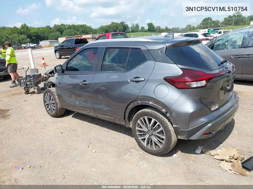 2021 Nissan Kicks Sv Xtronic Cvt VIN: 3N1CP5CV1ML510754 Lot: 45500840